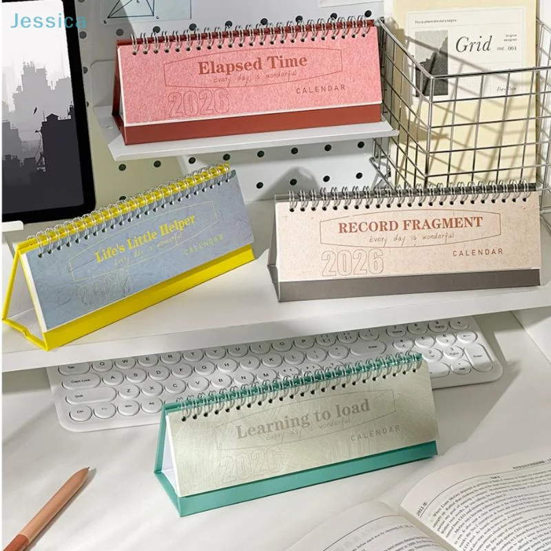 

♥2026 Minimalist Mini English Desk Calendar Planner Office Desktop Ornament