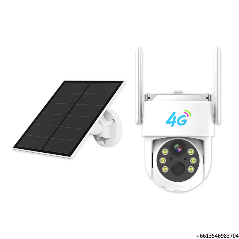 Cámara de Seguridad Exterior Inalámbrica Wifi Full HD Domo con Almacenamiento en la Nube, Audio, 360°, CCTV IP 4G, Alarma, Versión Asiática