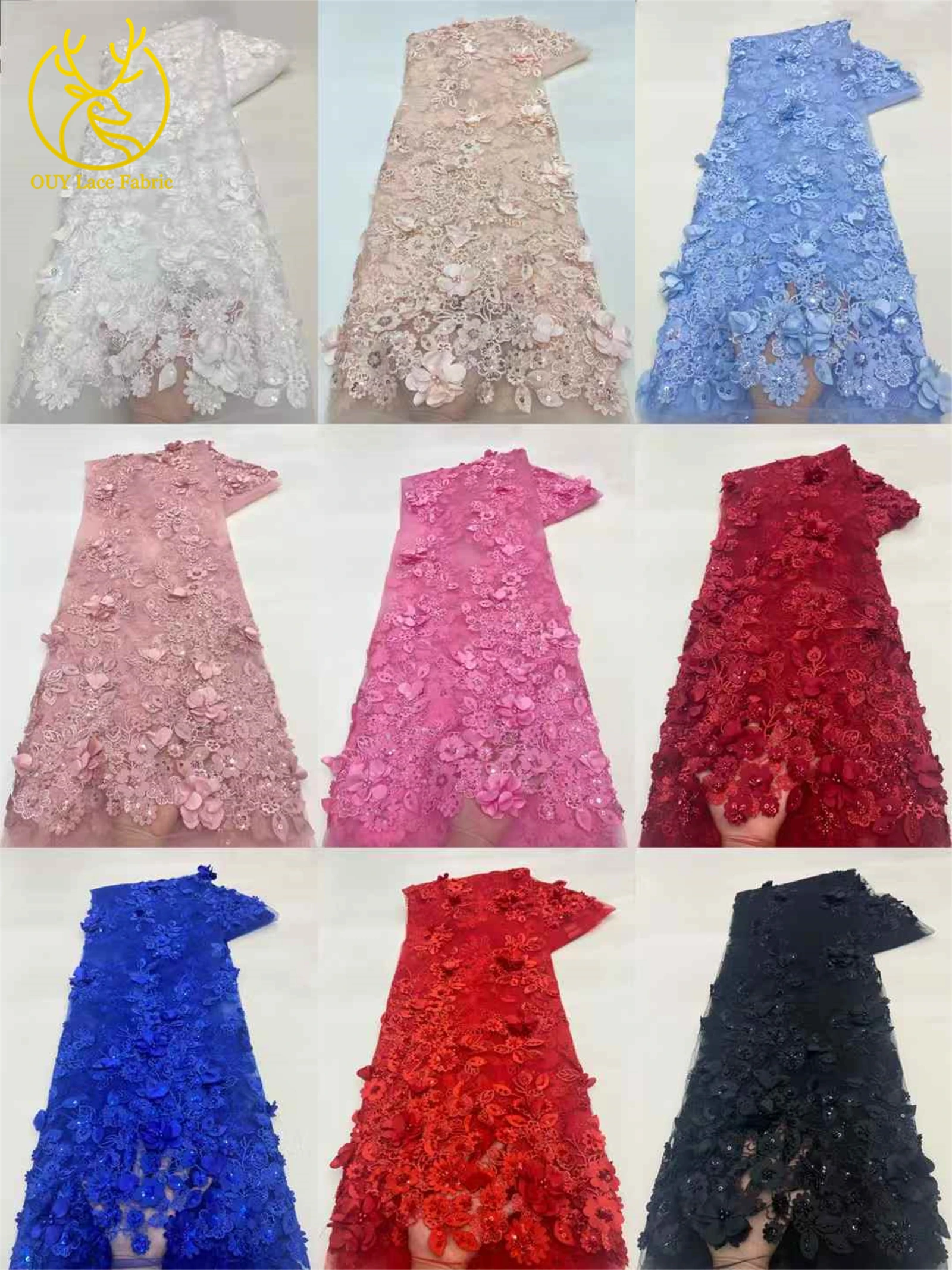 فرنسا ثلاثية الأبعاد التطريز زين أقمشة الدانتيل الأفريقي مطرز الترتر أقمشة الدانتيل 2025 رائجة البيع نيجيريا تول أقمشة الدانتيل فساتين