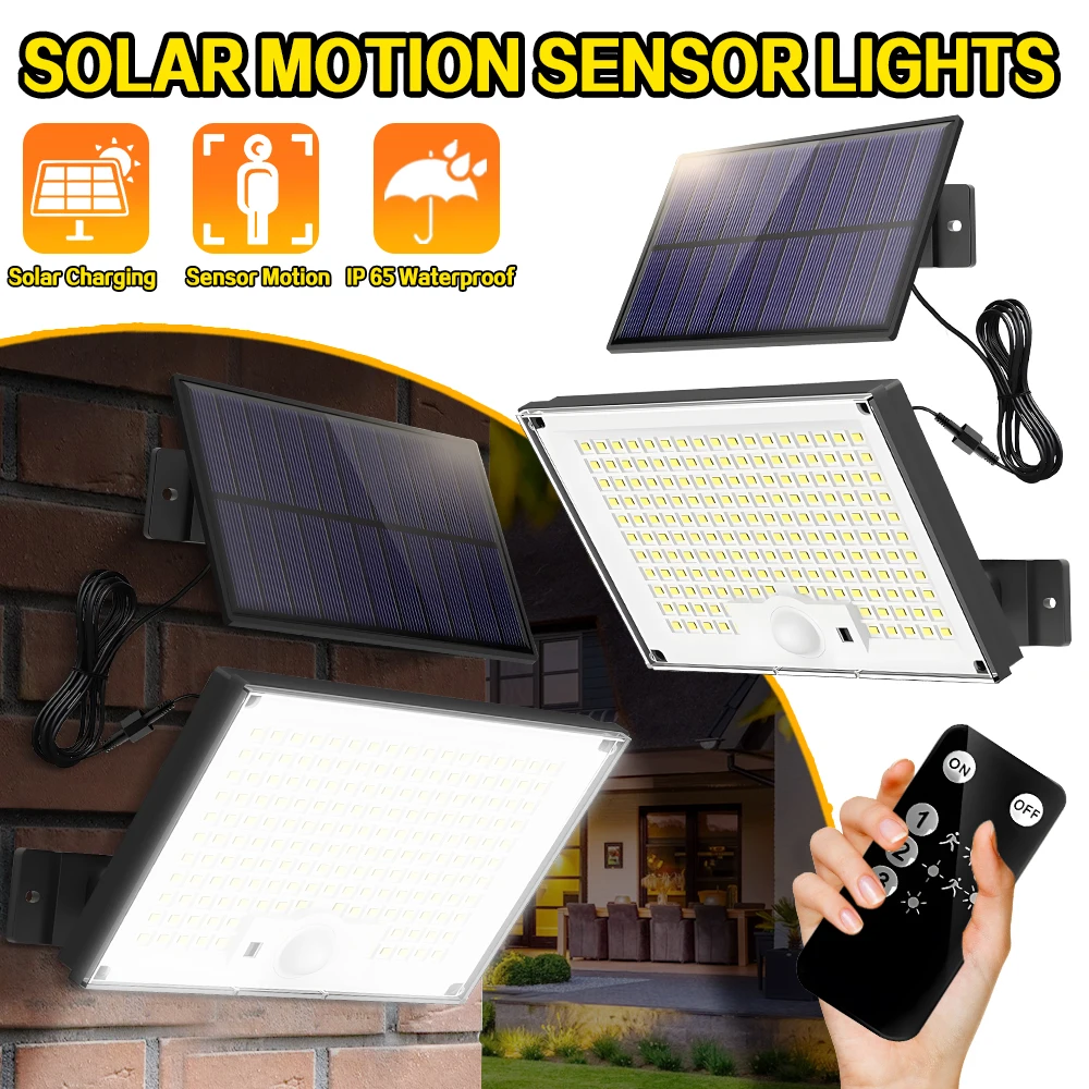 

Красивый светодиодный солнечный свет 234/172, солнечные фонари безопасности с датчиком движения, 3 режима, водонепроницаемые разделенные солнечные настенные светильники для наружного применения