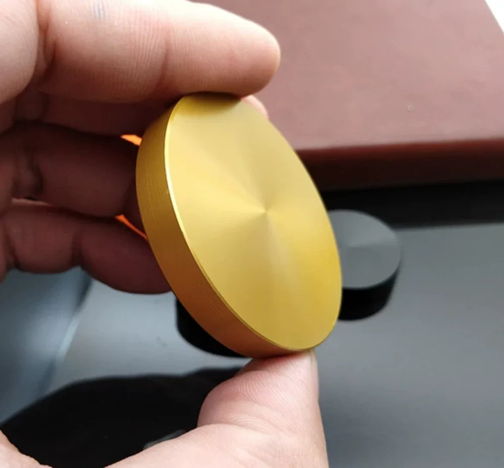 4Pcs Gold Black Circular Aluminum Glass Table Top Adapters Disc Coffee Tea Table