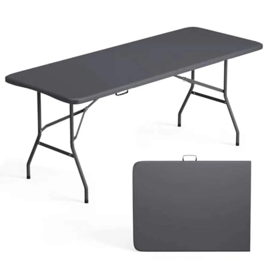 

Folding Table Portable Plastic Table with Carrying Handle Perfect for Indoor Outdoor Party Dining Wedding Events Camping