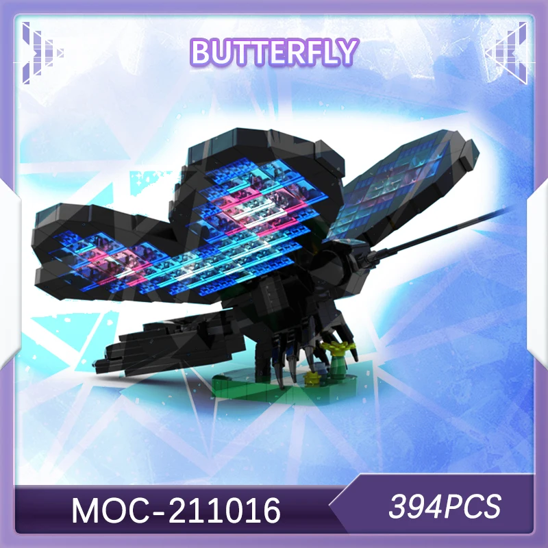

394 шт., серия животных, бабочка, строительный блок, модель кирпича, эстетический набор красоты, креативные подарки, рождественские подарки на день рождения, MOC- 211016