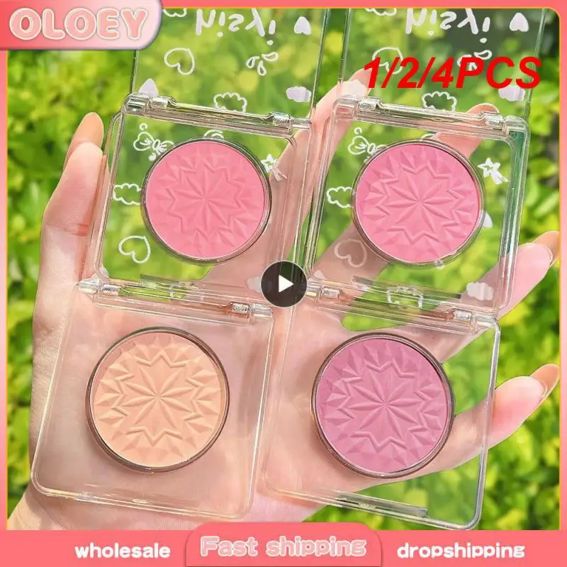 1/2/4PCS Blush Palette Purple Water-proof White Matte Fine Flash Nature Makeup Wholesale Glossier Face Blush Eyeshadow Korean