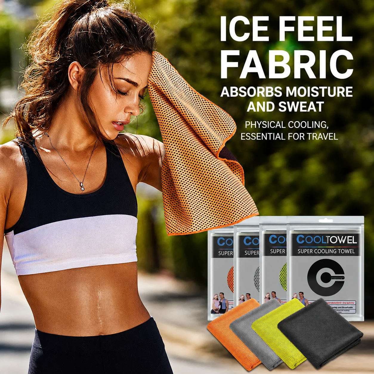30x90cm Instant Cooling Towel Quick Dry Sports Towel Sweat Absorbent Breathable for Running Gym Cycling Hiking Yoga - view 2