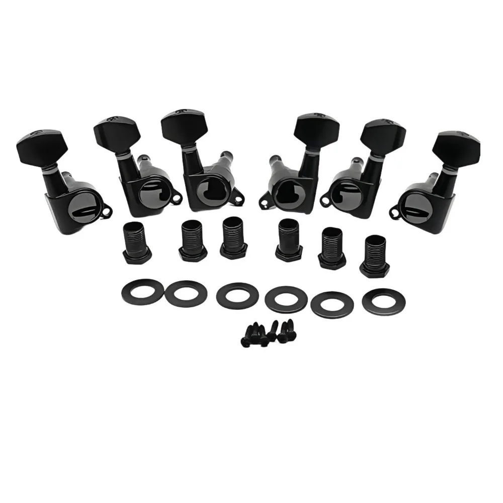 أوتاد ضبط سلسلة الجيتار المعدنية مغلقة تمامًا مقبض رأس الآلة موالف الجيتار الكلاسيكي مفاتيح 3L3R موالف الجيتار التكوين #1