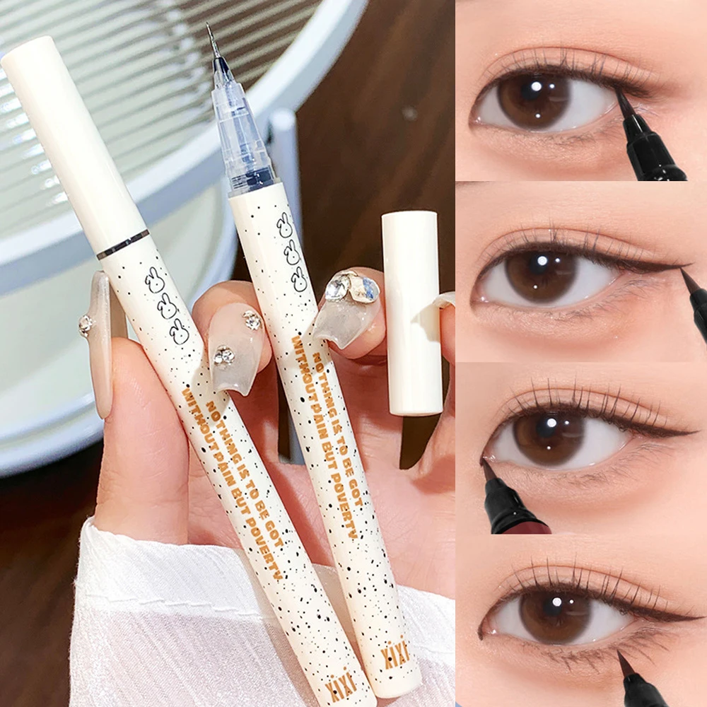 Penna per Eyeliner marrone nero opaco Ultra sottile impermeabile asciugatura rapida non Bloom sdraiato penna per Eyeliner baco da seta cosmetici per il trucco coreano