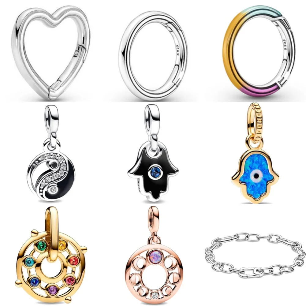 رائجة البيع لي سلسلة يين يانغ دلايات صالح قلادة 925 الأصلي سوار Charm النساء 925 الفضة الخرز لتقوم بها بنفسك مجوهرات هدية 2025 جديد في #2