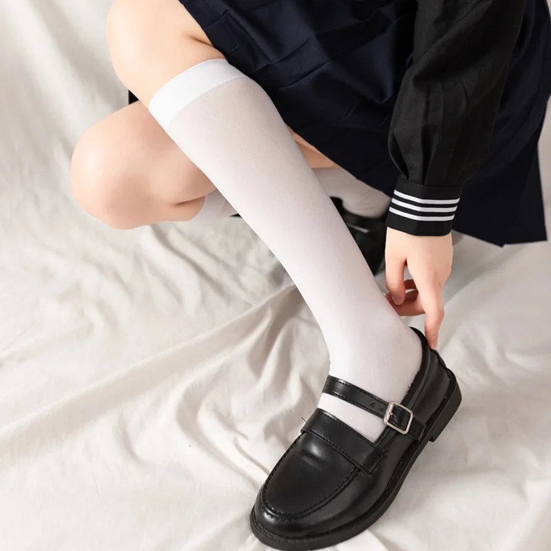 Women Socks Stocking Calf Knee Korean Japanese Style Velvet Black White Low Middle Tube Comfortable Sweet Girl Happy Funny Socks