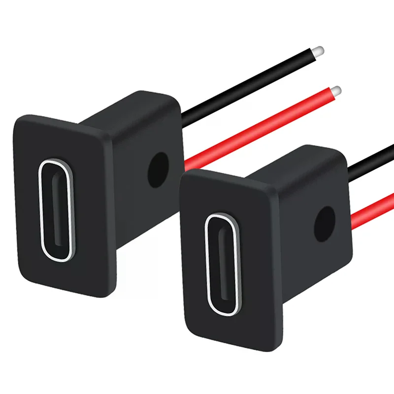Type-C 2p Charging Socket Direct Compression Perforated Waterproof Power Socket With Cable Connector