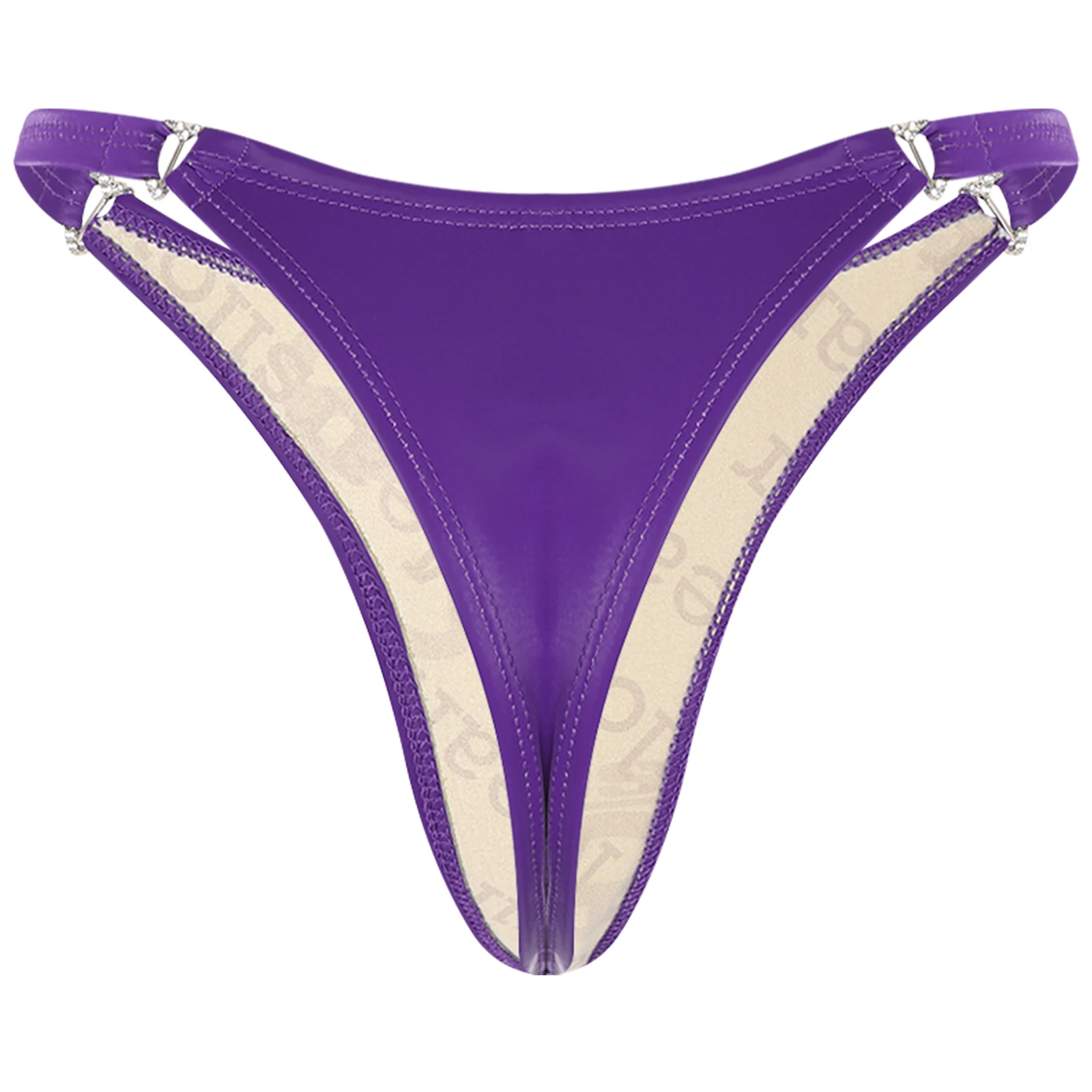 Sexy Womens T-Back Thongs Bikini Underwear PU Intimate Lingerie Low Rise G-String Thong Mini Micro Panties Briefs Underpants