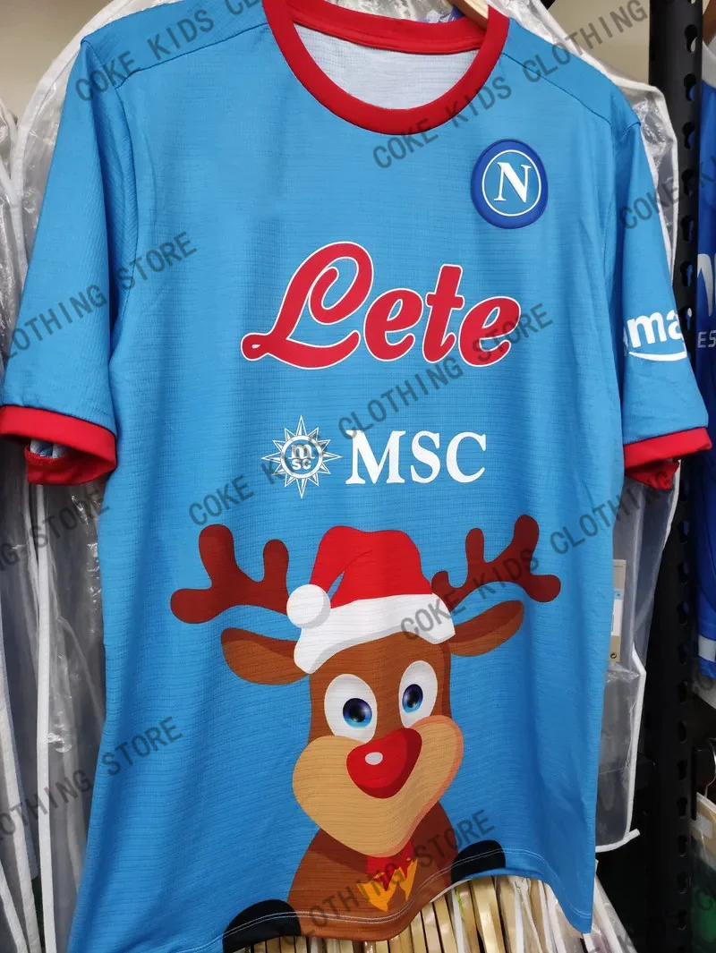 New Naples Christmas Reindeer Football Special Edition Jerseys For Adults Kids Soccer Training Tops Clothing Outdoor Sweatshirts