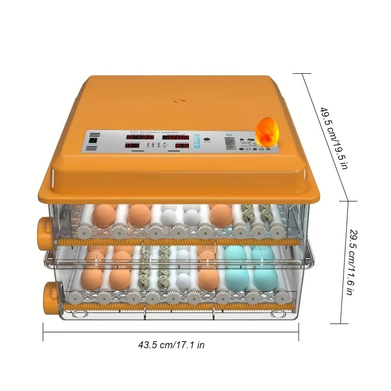 New Dual Power 12V/220V Automatic Small-Sized Chicken Egg Incubator ABS Material 98% Hatching Rate Bird Goose Duck Reptile