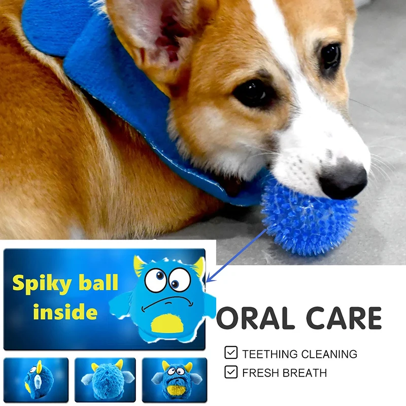 Dog Sounding Toy Tooth-resistant Cute Plush Pet Ball Big Eyes Q Treasure Plush Monster Small And Medium-sized Cat And Dog Toy