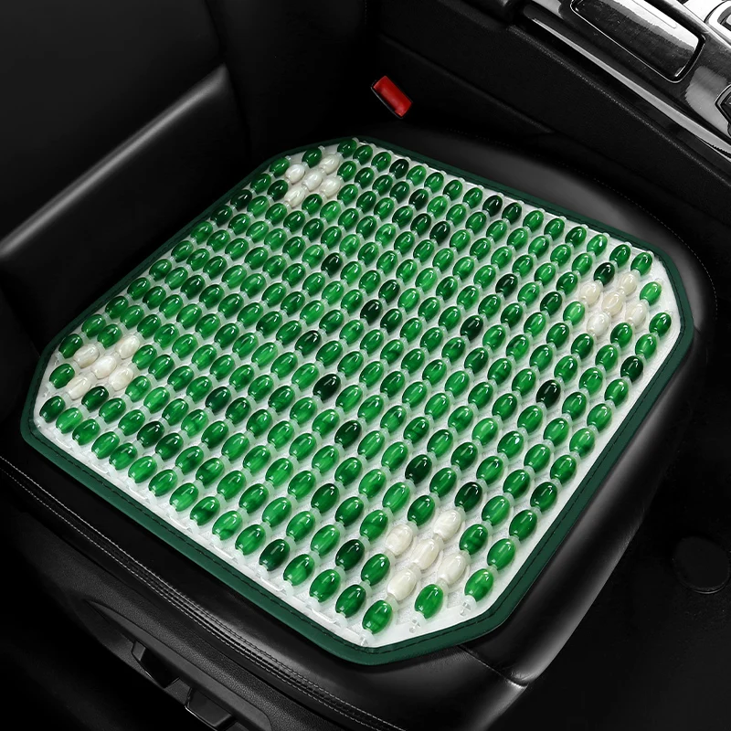1pc Synthetic Resin Jade Car Seat Cushion – Cooling Breathable, Non-Slip Stay-in-Place Design, Multiple Colors, Fade-Resistant