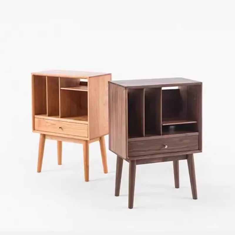 Japanese-style simple modern solid wood bookcase, living room display cabinet, sofa small side cabinet, magazine cabinet, Nordic