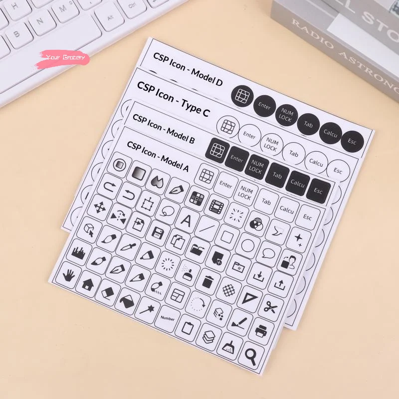 Y-CSP Paint Shortcut Icon Keyboard Sticker Clip Studio Paint Tablet Keyboard Sticker Paint Shortcut Icon Keyboard Sticker