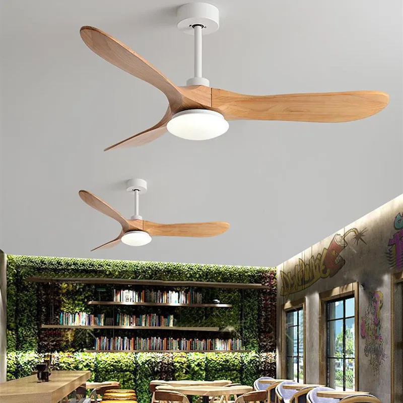 Retro Solid Ceiling Fan AC Motor with Remote Control for Home and Living Room Decor LED Ceiling Fans Fan Lamp
