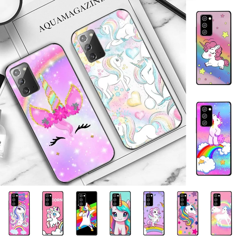 Pink Unicorn Rainbow Phone Case For Samsung Note 8 9 10 20 pro plus lite M 10 11 20 30 21 31 51 A 21 22 42 02 03