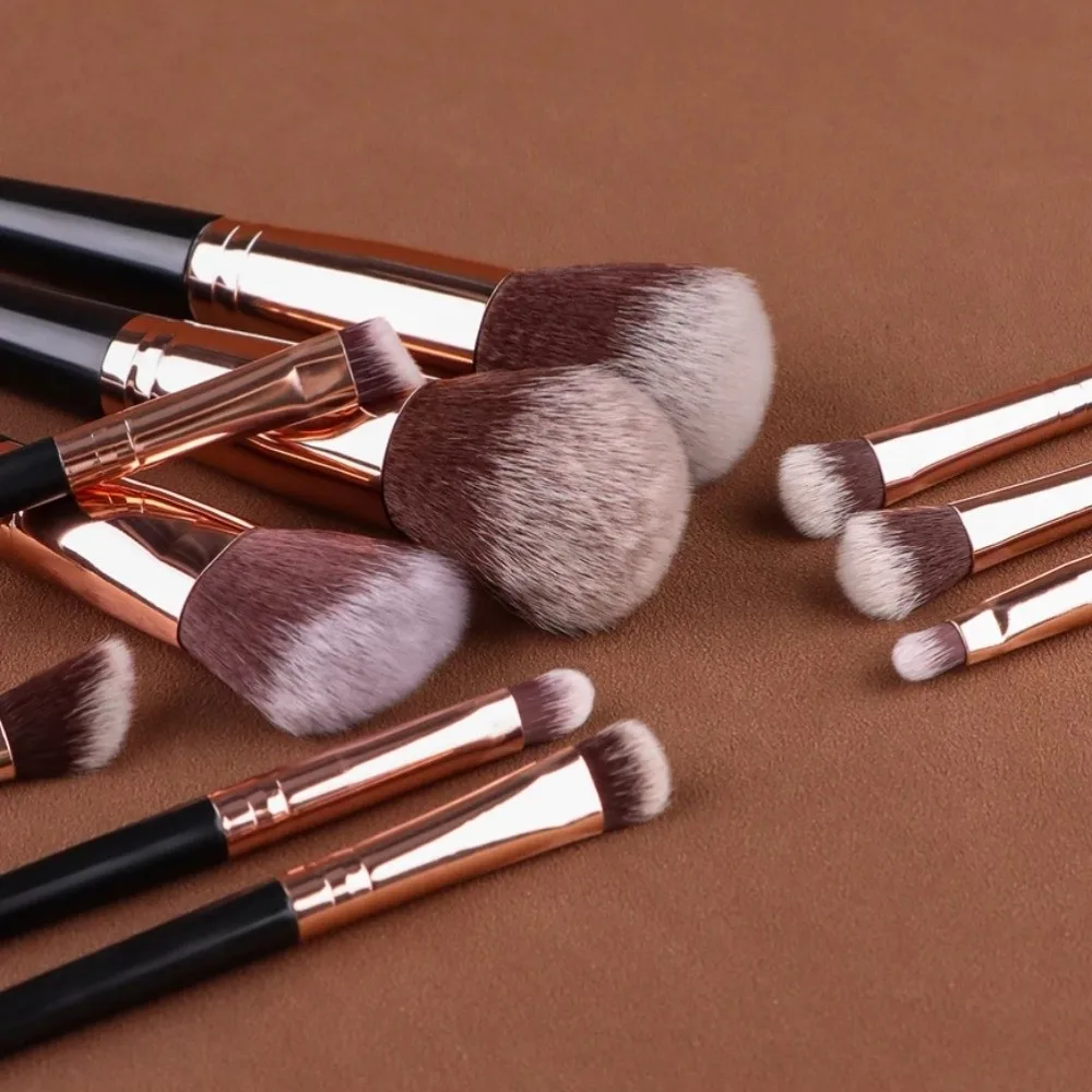 15 pz/set Strumento di Trucco Pennelli per Trucco Kit Cosmetici Viso Bronzer Liner Pennello per Sopracciglia Contorno Pennello per Sopracciglia di Bellezza Lady