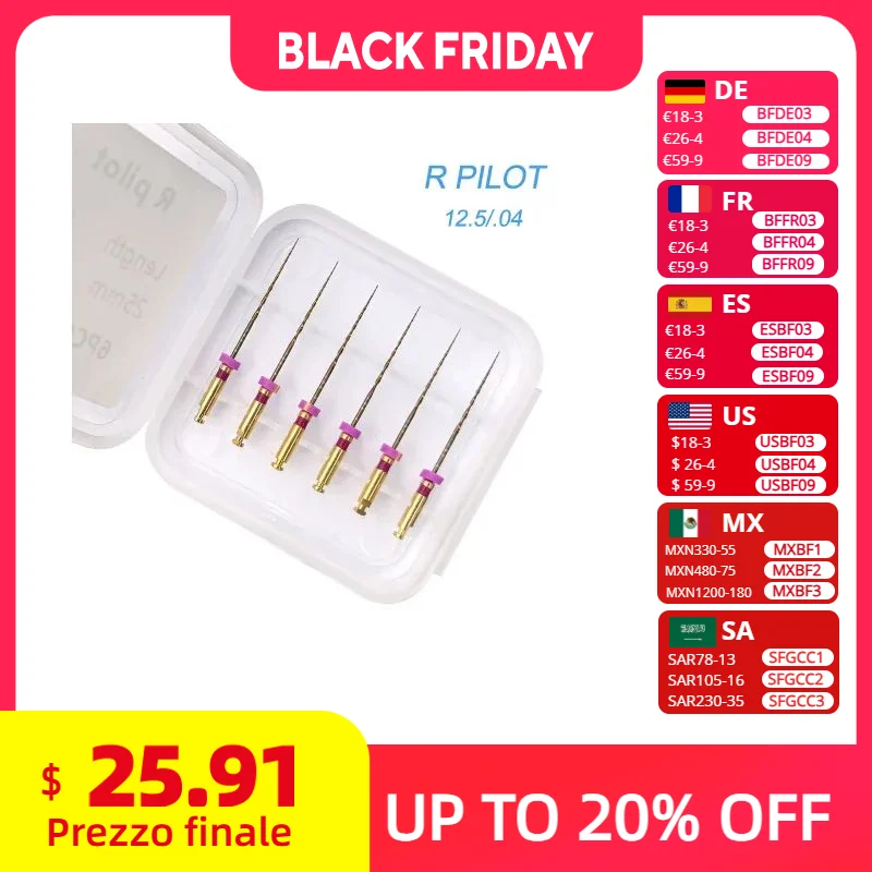 

Dental Niti Files R PILOT Gold Files 12.5# 04 Glide Path File Engine Use Root Canal Dental Endo Rotary Endocontic Files