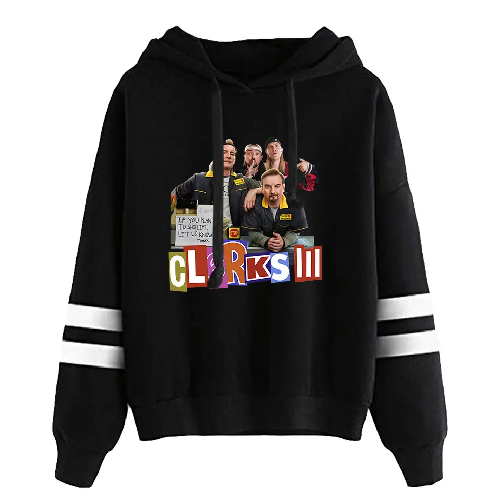 

2026 Clerks 3 Movie Unisex Pocketless Parallel Bars Sleeve Sweatshirt Women Men Hoodie New American Movie Fashion Clothes