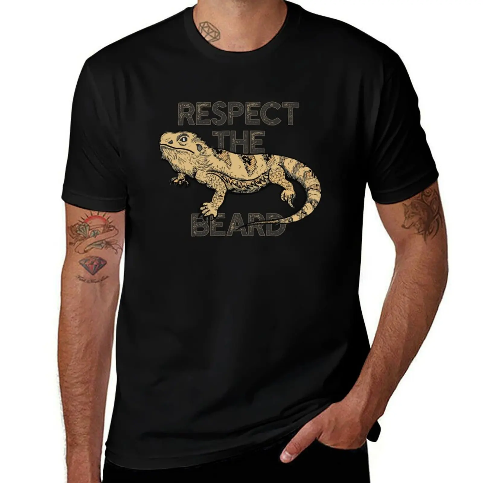 Bearded Dragon T-Shirt Work Short Sleeve Cotton Top