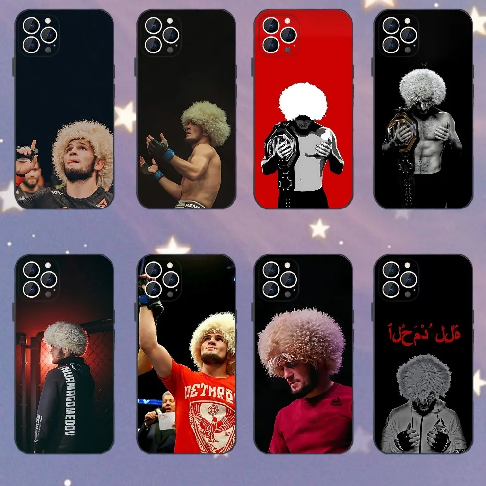 

Khabib Nurmagomedov Phone Case For iPhone 16,15,14,13,12,11,Mini,Pro,SE,MAX White Matte Shockproof Cover
