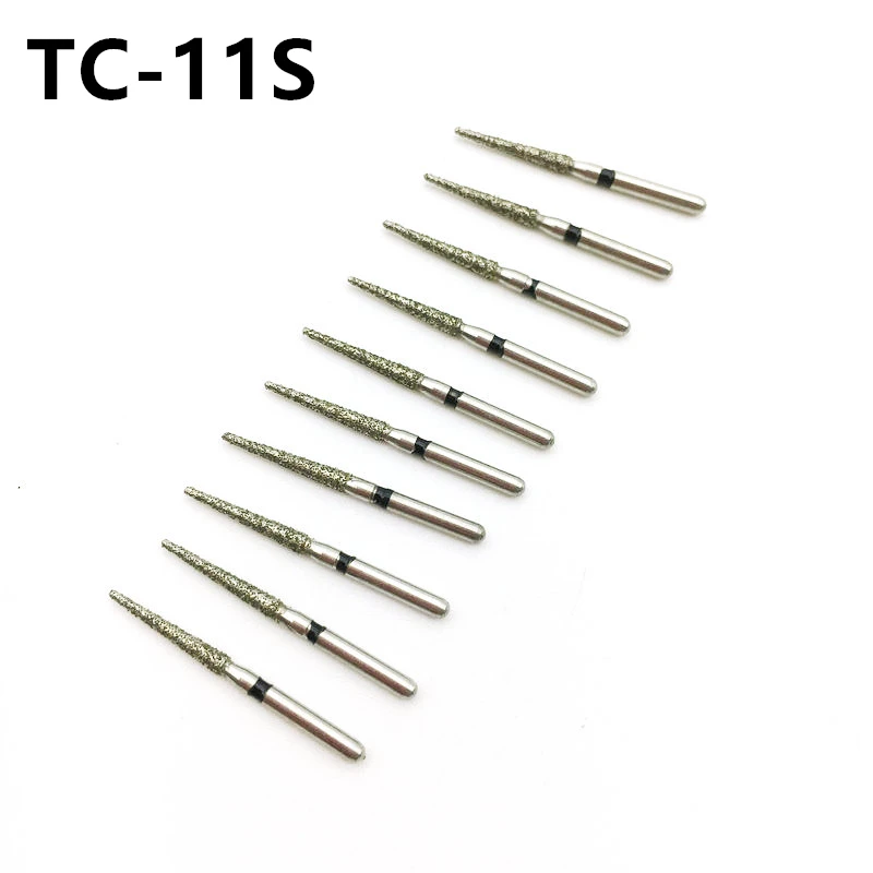 10pcs/box Diamond Burs Dental High Speed Drills Super Coarse FG 1.6mm Teeth Polishing Product Dentist Tools TC-11S