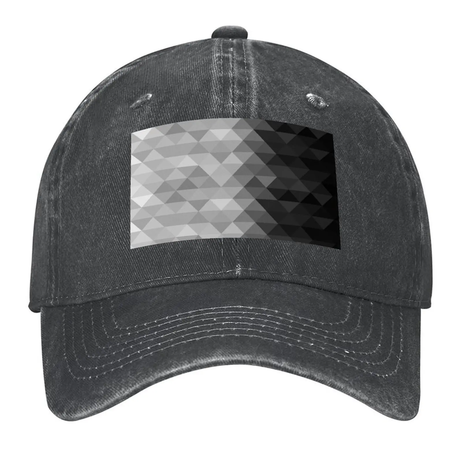 

Grayscale triangle geometric squares pattern Baseball Cap Funny hats sun hat New In Hat winter hats for men Boy Women's