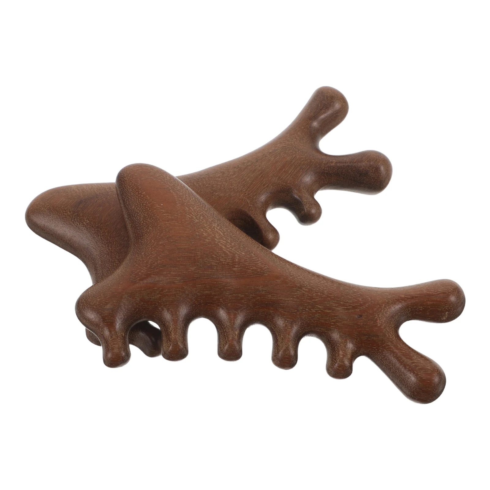 2 個ワイド歯サンダルウッドマッサージコーム天然木頭皮マッサージャーヘッドツボリリーフヘアスタイリングツール木製頭皮マッサージャー