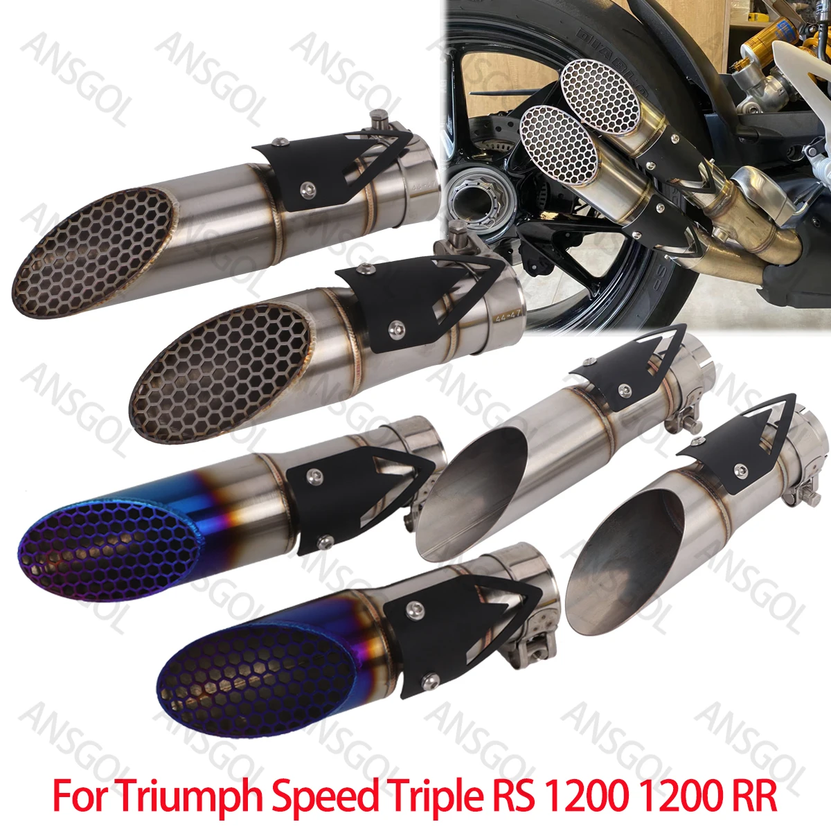 

Escape RS1200 Exhaust System Pipe Slip For Triumph Speed Triple RS 1200 1200RR 2021-2026 Dual Muffler Modified