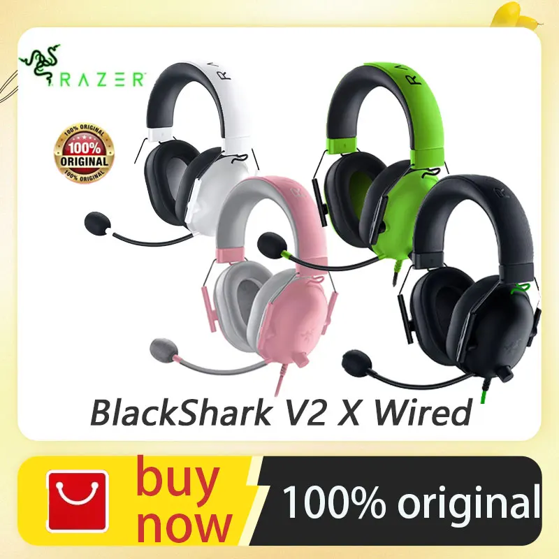 Razer BlackShark V2 X Wired Esports Headset Advanced Passive Noise Cancellation, 7.1 Surround Sound, Hyperclear Cardioid Mic