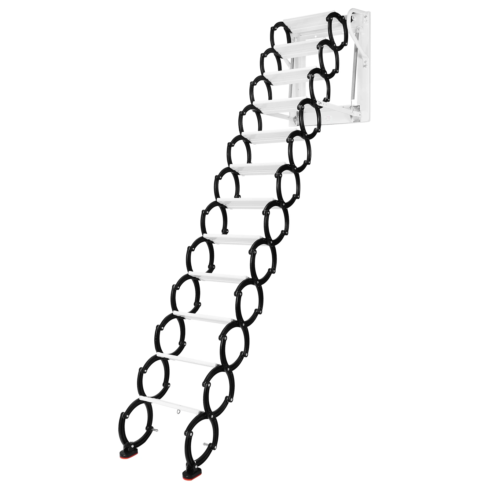 

12-ступенчатая выдвижная лестница для чердака, выдерживающая до 600 фунтов, с противоскользящими ступенями, длина 11,2 фута, для внутреннего и наружного использования.