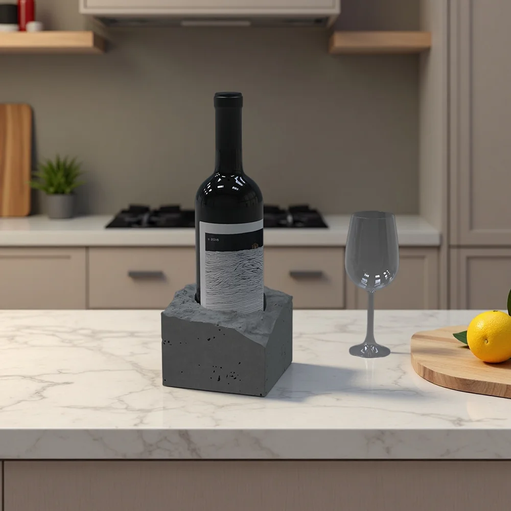 DIY Silicone Cement Mold, for Geometric Wine Bottle Holder , Irregular Reusable Concrete Molds for Industrial Home Decor