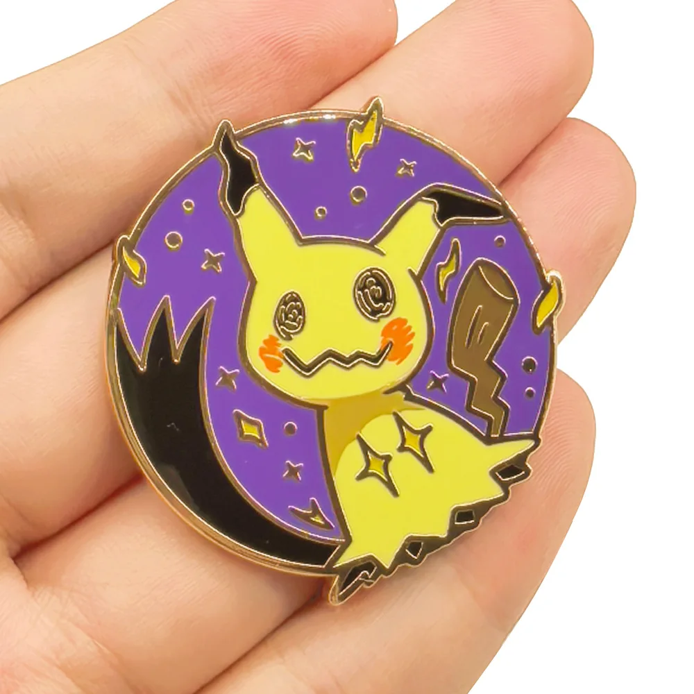 Mimikyu Badge Anime Ghost Monster Pins Japanese Game Pendant Brooches for Bag Backpack Clothing Lapel ACG Cosplay Toy Gift Decor