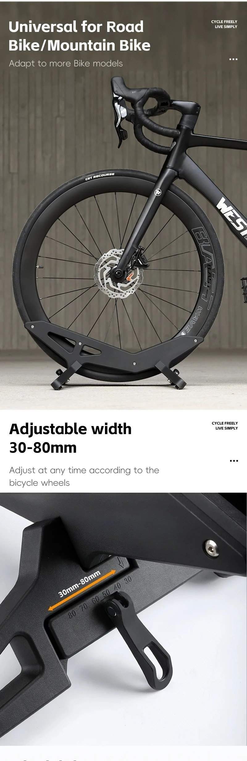 Bicycle Parking Racks Adjustable Anti-Slip ABS Indoor MTB Floor Stand Universal Cycling Storage Road Mountain Bike Accessories