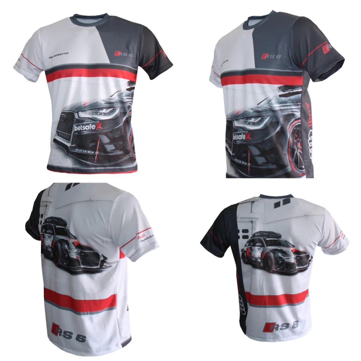 

Moto New Popular Audi Racing Shirt Crew Neck T-shirt 3D Printing Breathable and Comfortable Adult Sports Short-sleeved Top