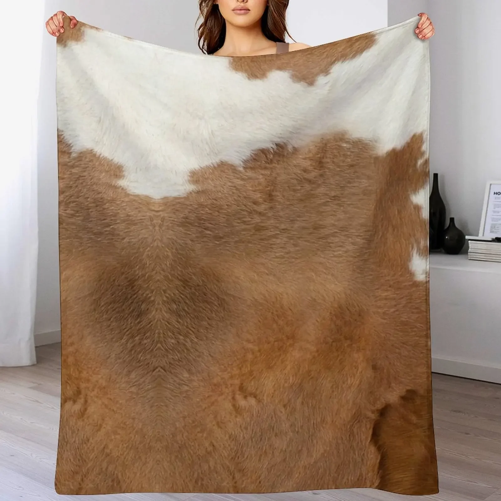 

Cow Hide Brown & White Throw Blanket Thins manga Blankets