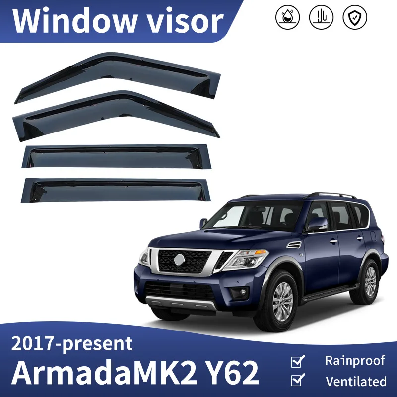 For Nissan Armada Y62 Window visor Weather Shield Side Window Deflector Car windshield weather shield Car accessories