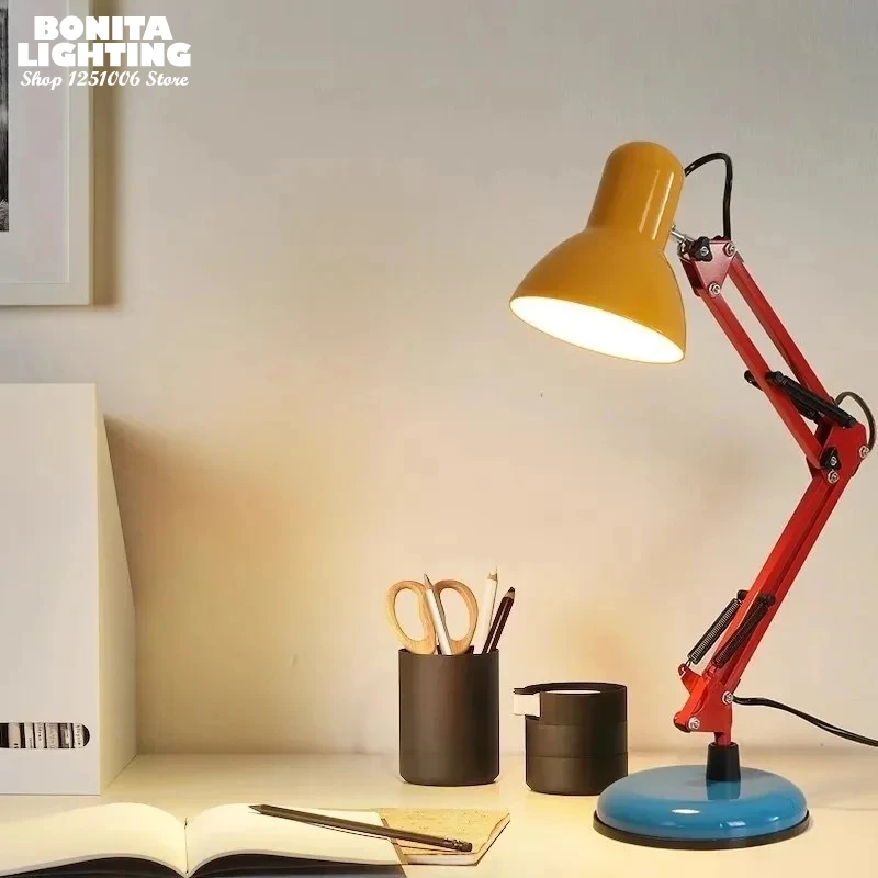 Dopamine Tri-Color Block Table Lamp, Eye Protection Foldable Task Light - Clamp Base 360° Adjustable for Bedside/Office Makeup