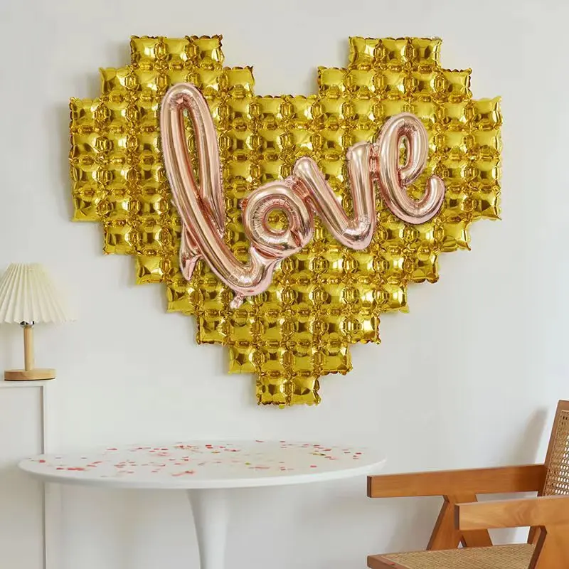 1 Stück Große Hintergrund-Wanddekoration Herz-Love-Ballons für Frauentag, Valentinstag, Königinnentag, Hochzeit, Heiratsantrag – Detail 16