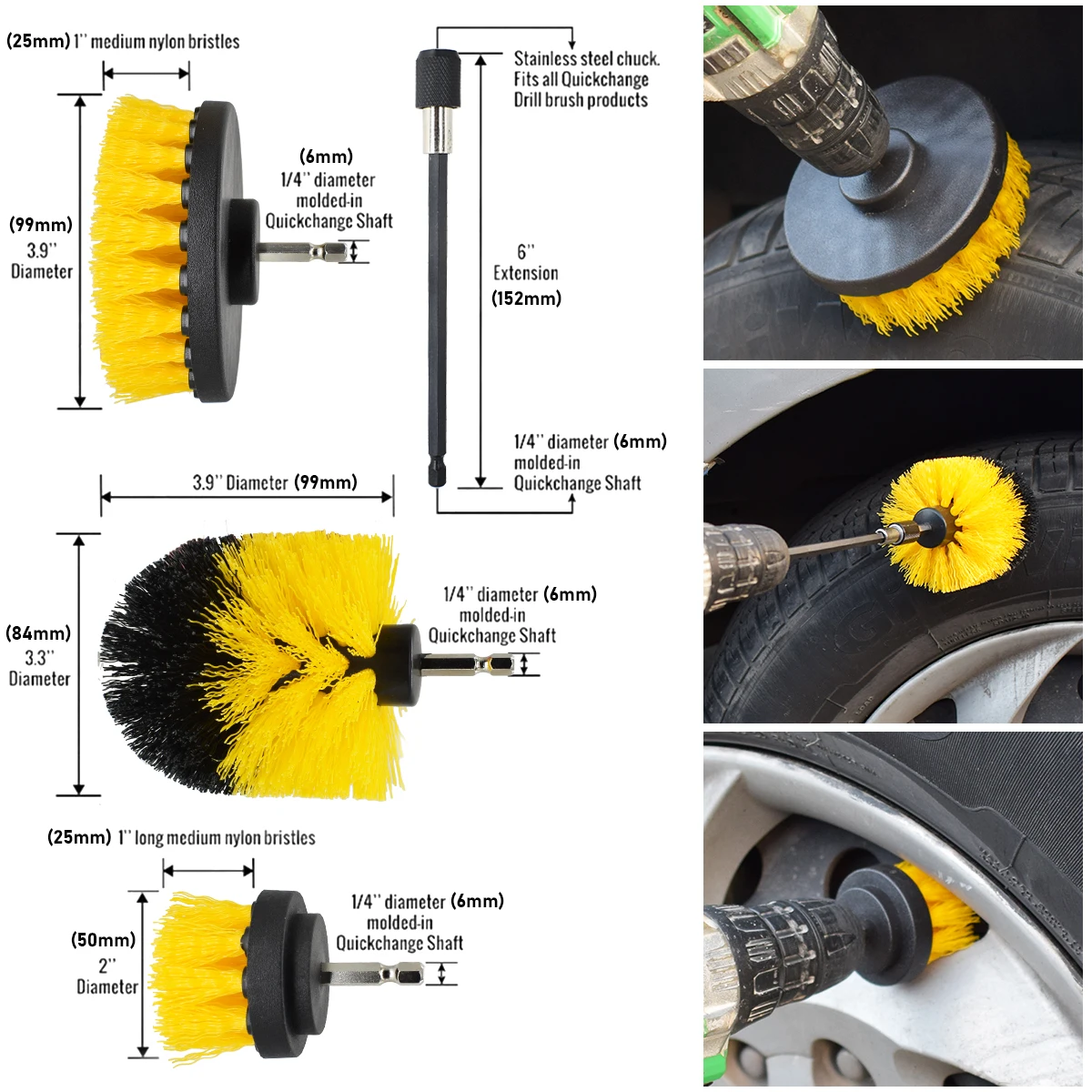 Detailing Brush Set Car Cleaning Brushes Power Scrubber Drill Brush For Car Leather Air Vents Rim Cleaning Dirt Dust Clean Tools