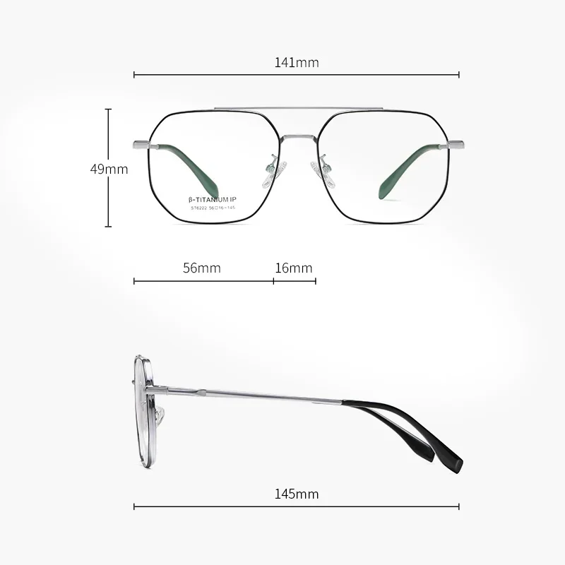 KSVEREN Дизайн Мужские квадратные очки для чтения Оптическая оправа для очков Роскошные очки с двойным мостом по рецепту Модный стиль