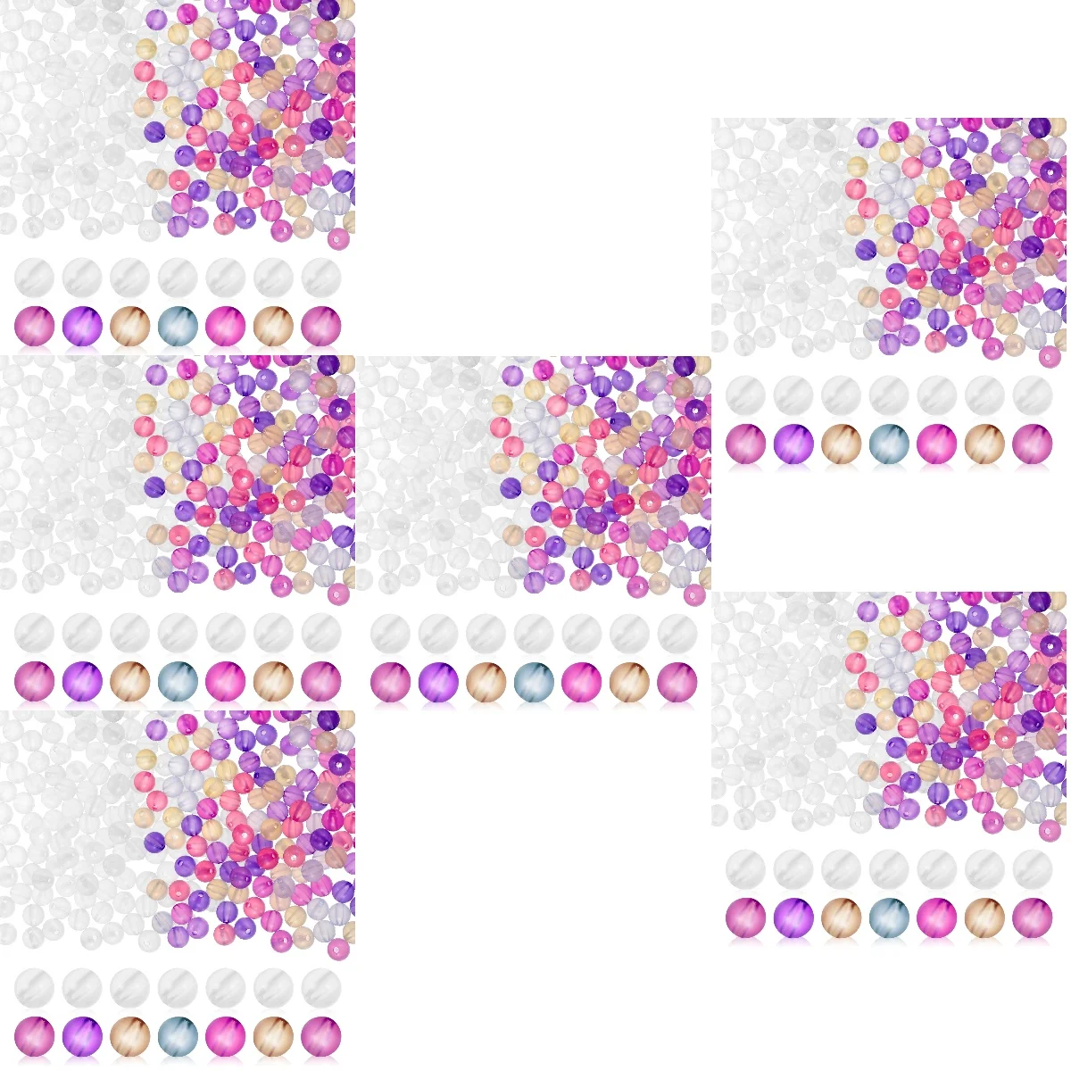 

6 шт., 6 шт., круглые бусины, меняющие цвет, УФ-реактивные, ультрафиолетовые, переливающиеся для поделок