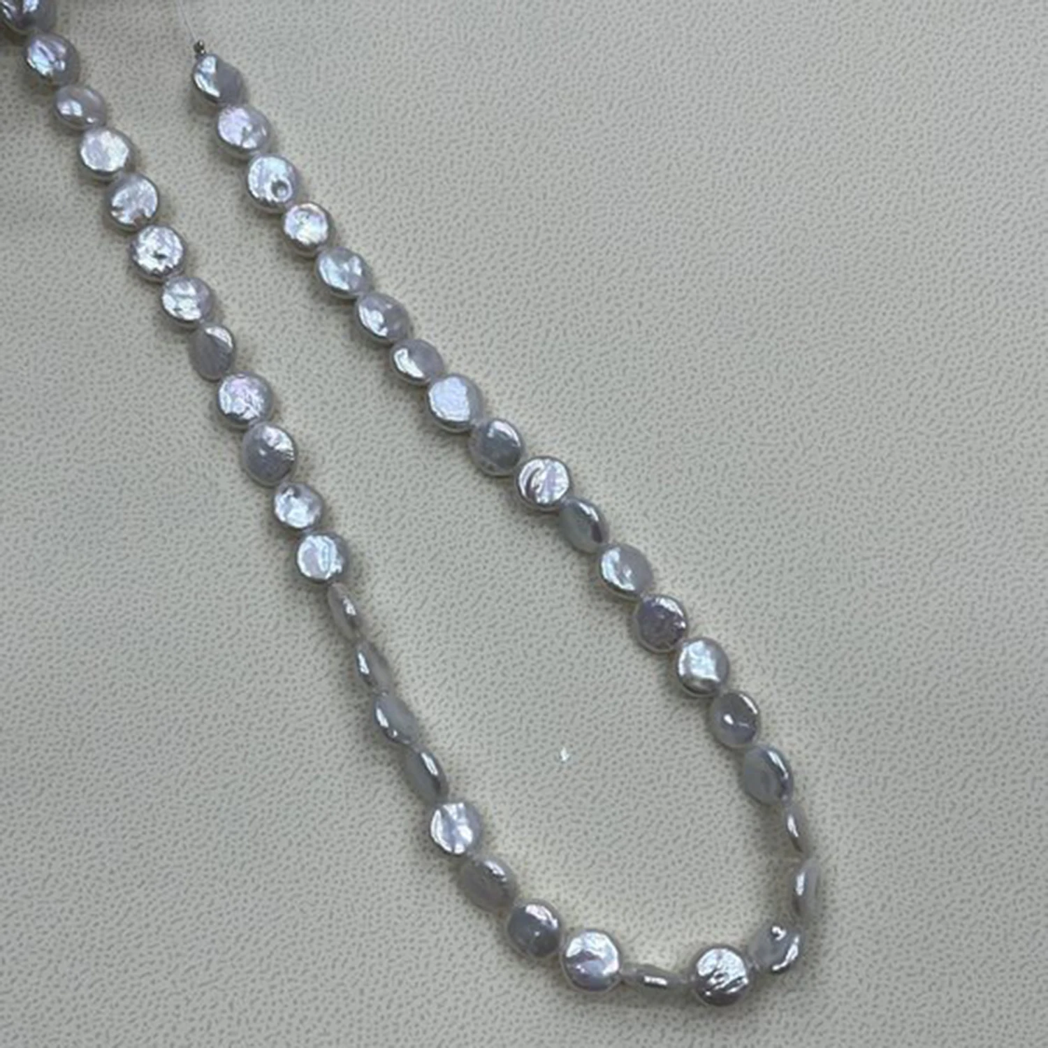 

Natural Pearl Round 8-9mm Shape Freshwater White Necklace Semi-Finished Baroque DIY Materials Accessories Wholesale Jewelry