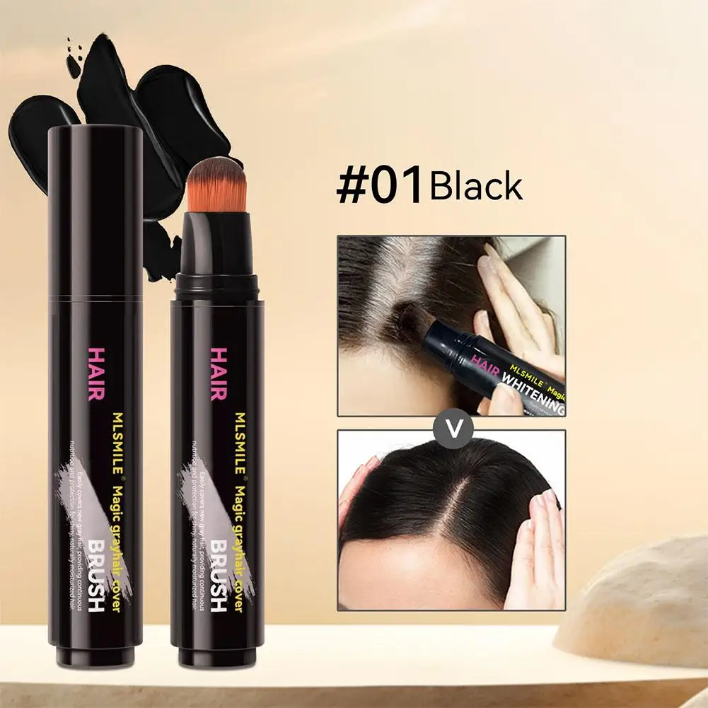 

20ml Quick Dyeing Pen Brush Gray Hair Covering Disposable White Black Pen Dye Dye To Hair Stick Hair Re-dyeing Q0S8