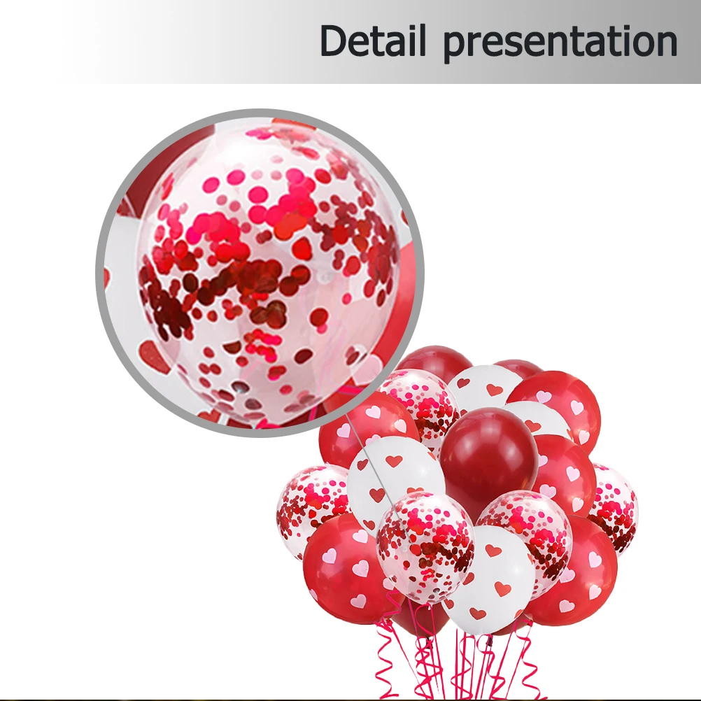 

63pcs Heart Shaped Balloon Set Valentines Day Party Decorations Wedding Celebration Latex Balloons Bright Colors