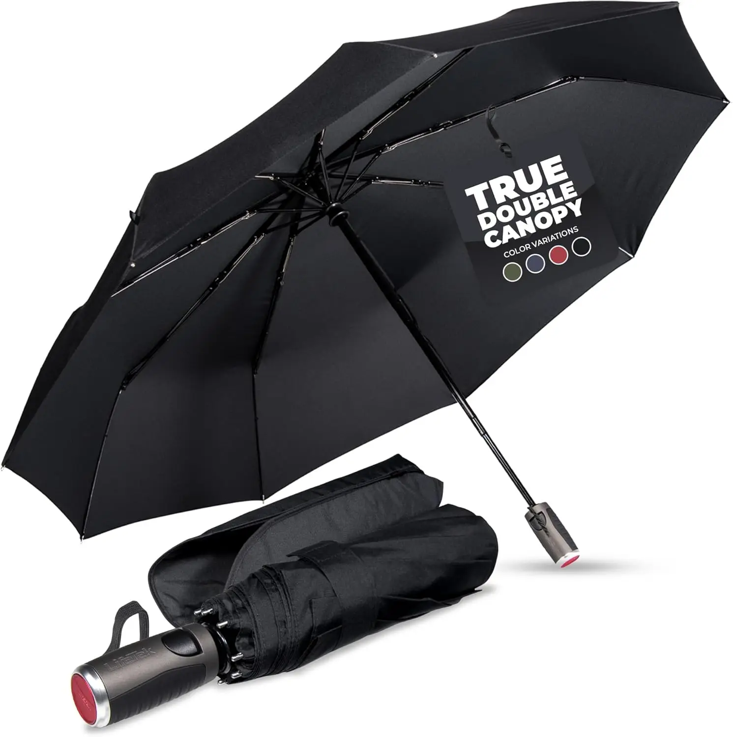 

Windproof Compact Travel Umbrella for Men & Women, Auto Open Close, Fits in Purse or Bag, UV Protection