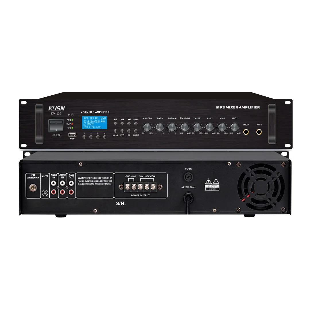 130W 2U Power Mixer Amplifier Professional Audio  Amplified Mixer Sound MixerWith MP3 Blue Tooth Fm Radio for PA System